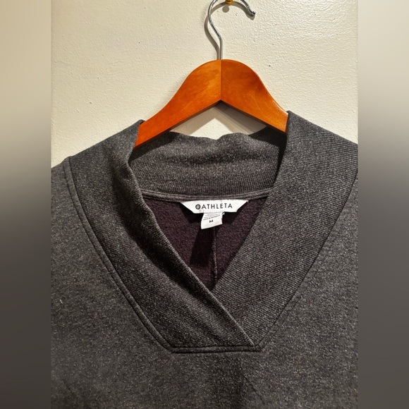 Athleta Charcoal Gray Sweatshirt medium cozy neutral basic fall minimalist - Picture 3 of 12